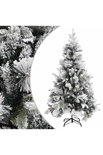 Concept Χριστουγεννιάτικο δέντρο με χιόνι και κώνους, 195 εκ., PVC και PE