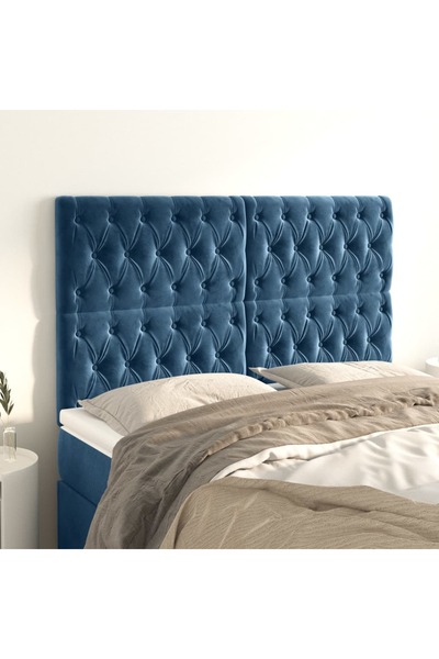 Concept Tăblii de pat, 4 buc, albastru închis, 80x7x78/88 cm, catifea