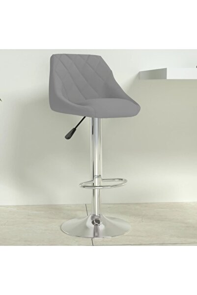 Concept Scaun de bar, gri deschis, catifea