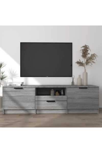 Concept Comodă TV, sonoma gri, 140x35x40 cm, lemn prelucrat