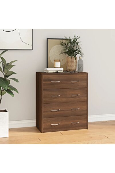 Concept Μπουφές με 4 συρτάρια, καφέ δρυς, 60x30.5x71 εκ.