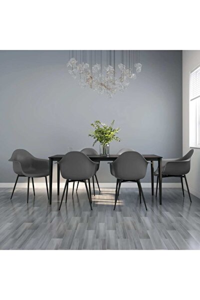 Concept Καρέκλες τραπεζαρίας, 6 τεμ., γκρι, PP