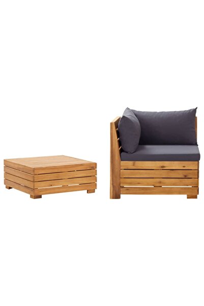 Concept Σετ επίπλων κήπου με μαξιλάρια, 2 τεμάχια, από μασίφ ξύλο ακακίας