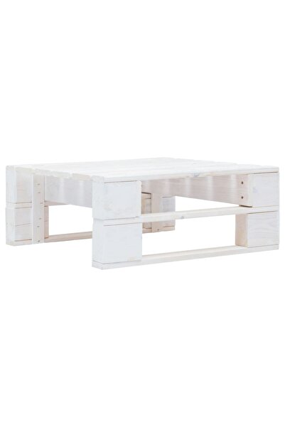 Concept Taburet din paleți de grădină, alb, lemn