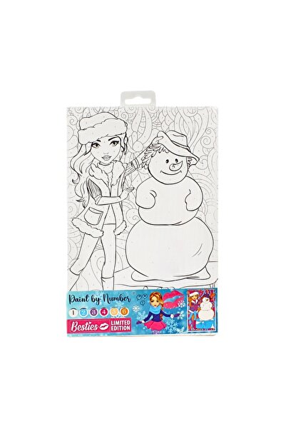 Besties Canvas painting and numbers set, Besties, snowman pattern