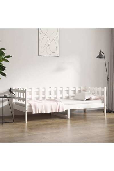 Concept Κρεβάτι ημέρας, λευκό, 90x200 εκ., μασίφ ξύλο πεύκου