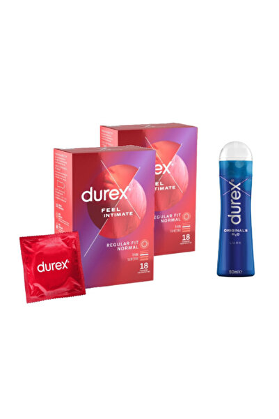 Durex Feel Intimate Condoms Package 2 x18 pcs + Originals Lubricant 50 ml