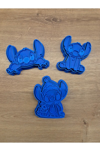 almalions Stich Cookie Mold - Play Dough Mold - Sugar Dough Mold - Set (3 Pie...