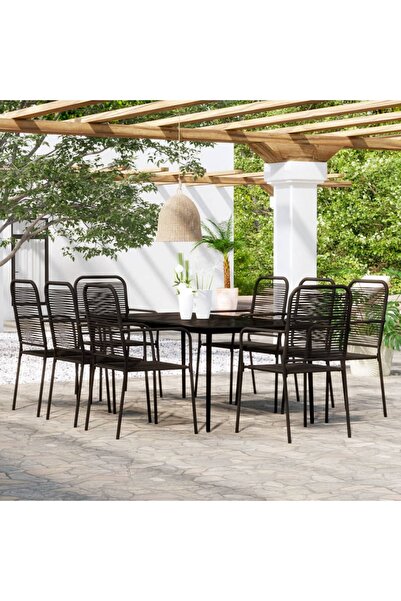 Concept Set mobilier de grădină, 9 piese, negru