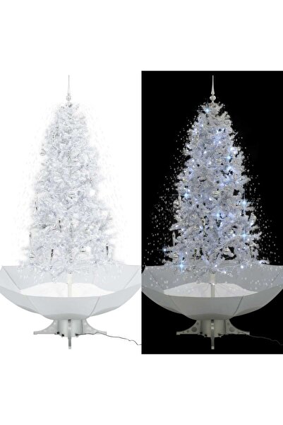 Concept Χριστουγεννιάτικο δέντρο με χιόνι και βάση ομπρέλας, λευκό, 190 εκ.