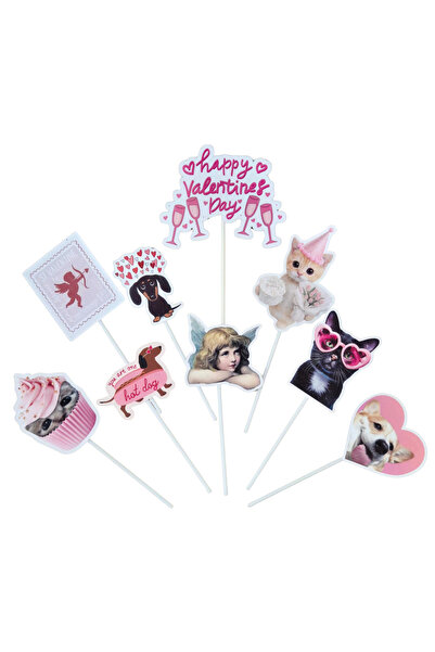 OEM Χάρτινη διακόσμηση για τοπέτο τούρτας, με θέμα την Ημέρα του Αγίου Βαλεντ...