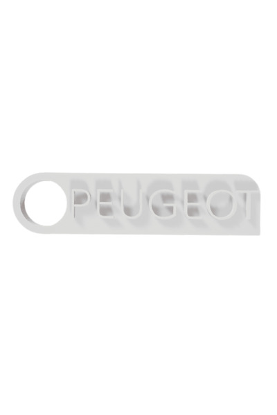 OEM Breloc chei, "PEUGEOT", 15X 60 mm alb ivory