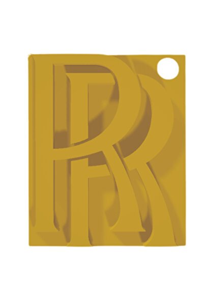 OEM Μπρελόκ, "ROLLS-ROYCE", 55Χ45 χιλ. χρυσό