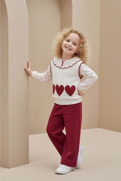 s.t. sebat tekstil Girl's Spanish Suit with Heart Pattern, Casual and Formal Wear