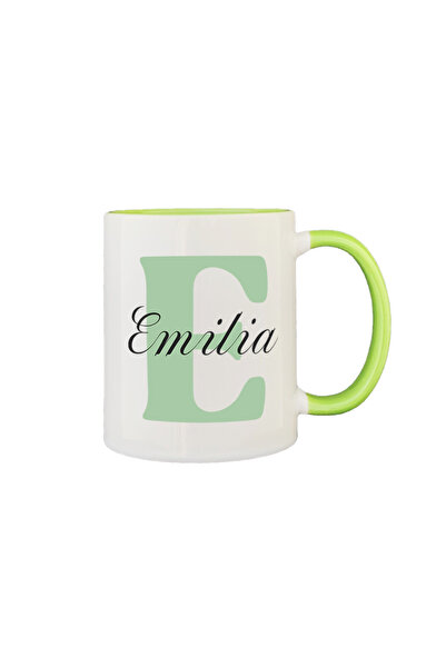 AFFIX THE DIFFERENT PERSPECTIVE Personalized mug, white with green interior a...