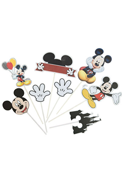 OEM Διακοσμητικά τούρτας Mickey Mouse, 8 τεμάχια, πολύχρωμο χαρτόνι