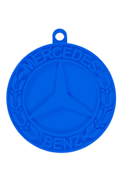 OEM Μπρελόκ, "MERCEDES", 42Χ37 χιλ. μπλε