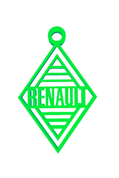 OEM Breloc chei, "RENAULT", 57X 35 mm verde