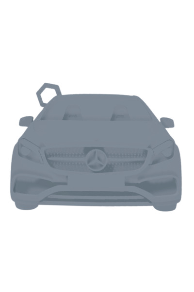 OEM Μπρελόκ, "MERCEDES", 46Χ60 χιλ. ασημί