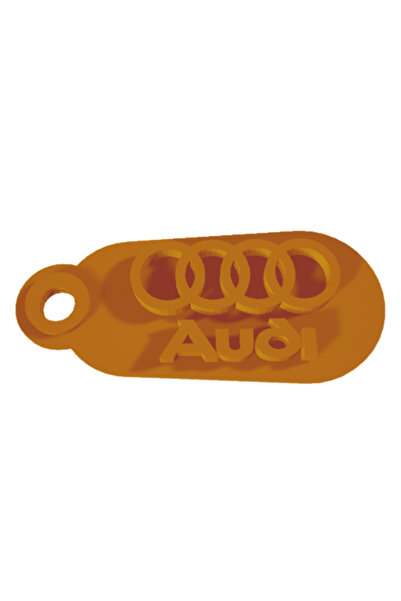 OEM Keychain, "AUDI", 70 X 30 mm gold