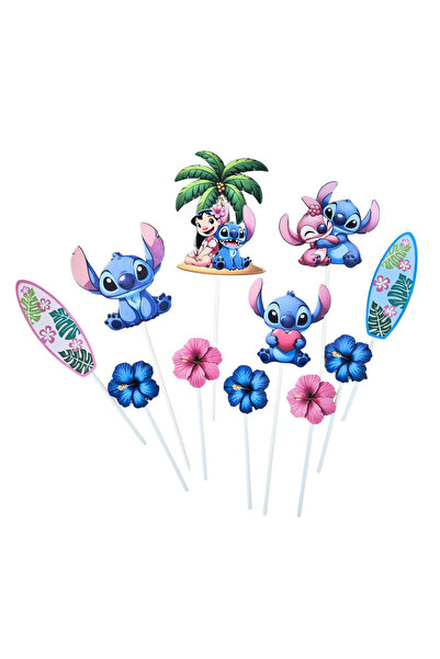 OEM Decoratiune topper tort carton, tematica Lilo si Stitch, aniversare - 11 ...