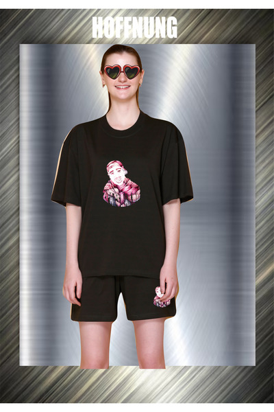 HOFFNUNG Unisex Casual Short Sleeve Set with Movie Actor Print Outdoor Spring...