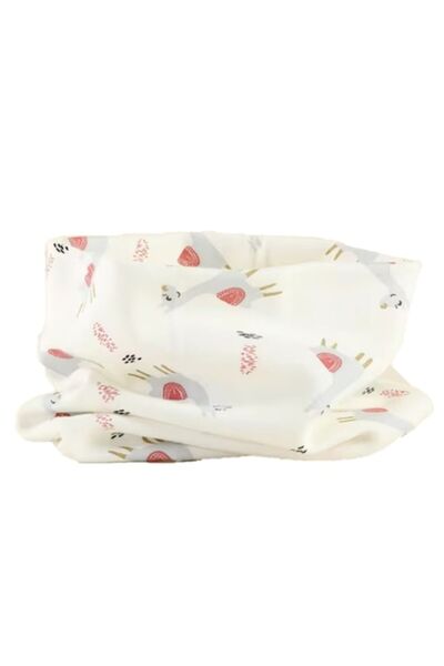 KERNOWSUN Eșarfă cu guler rulat pentru copii, model cal, alb