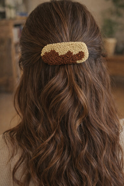 Handmade El Yapımı Punch Nakış Kıskaçlı Toka – Doğal Tonlar & Yeşil Seri | Şı...