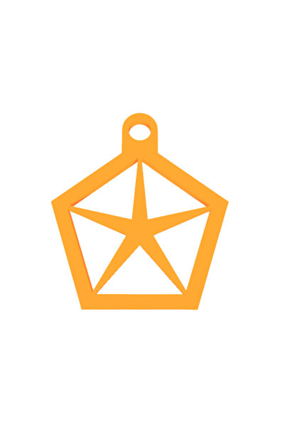 OEM Μπρελόκ,  "κρύσταλ ", 43x 39 χιλ., πορτοκαλί