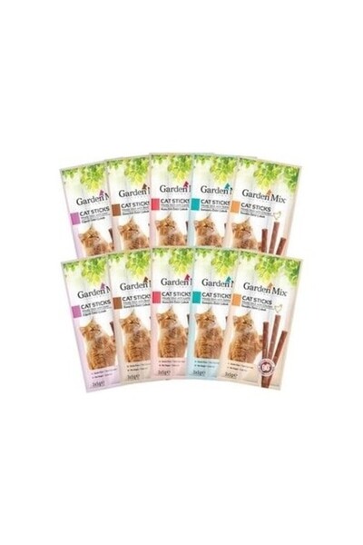 Gardenmix Garden Mix 10 Paket Stick Kedi Ödülü 30x5 gr Lezzetli Ödül Yaşlı ve...