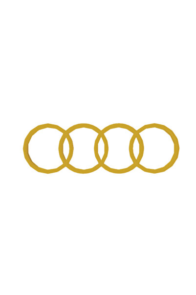OEM Breloc chei, "AUDI", 28 X 80 mm auriu