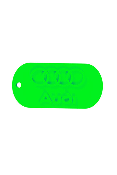 OEM Breloc chei, "AUDI", 25 X 50 mm verde