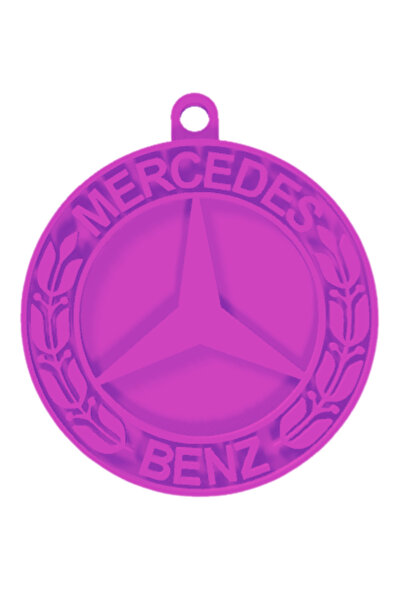 OEM Breloc chei, "MERCEDES", 42X 37 mm mov deschis