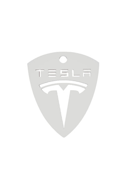 OEM Μπρελόκ,  "TESLA ", 60 x 50 χιλ., ιβουάρ λευκό