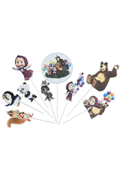 OEM Χάρτινη διακόσμηση για το τούρτα, με θέμα το καρτούν Μάσα και ο Αρκούδος,...