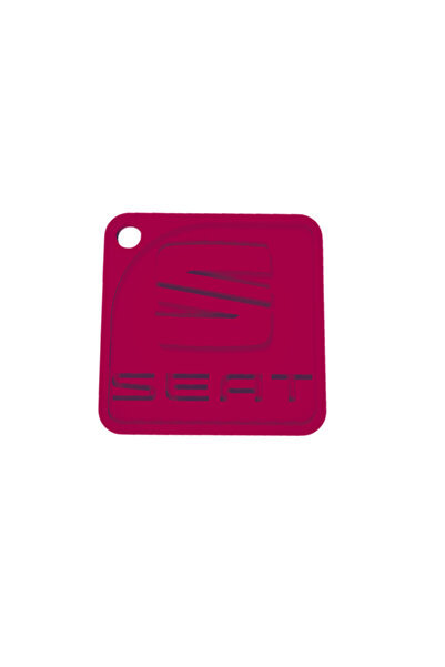OEM Μπρελόκ,  "SEAT ", 50 x 50 χιλ., ροζ βατόμουρο