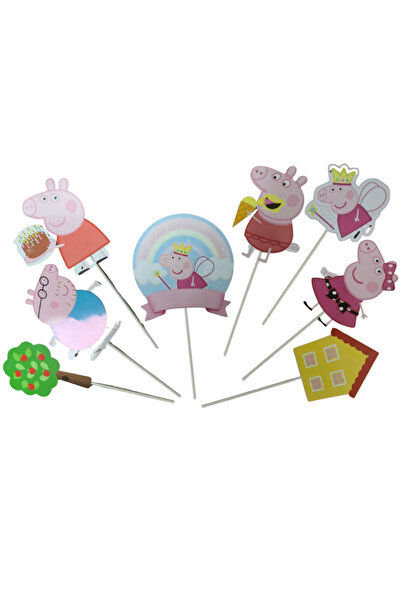 OEM Decoratiune topper tort carton, tematica desene Pepa Pig, aniversare - 8 ...
