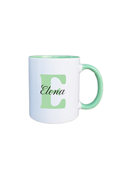 AFFIX THE DIFFERENT PERSPECTIVE Personalized mug, white with green interior a...