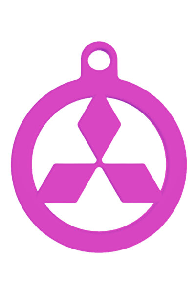 OEM Keychain, "MITSUBISHI", 50X 60 mm light purple
