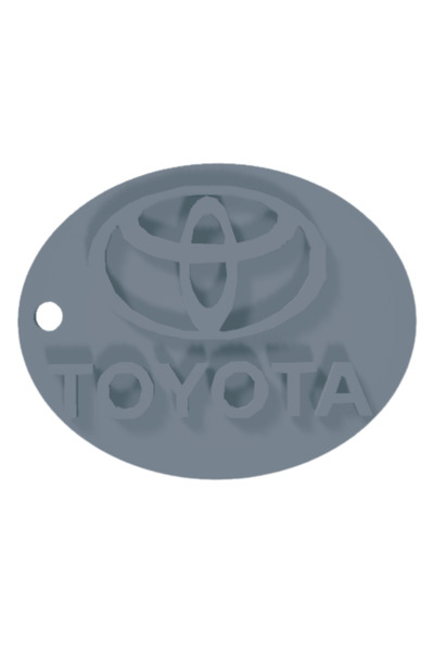 OEM Μπρελόκ, "TOYOTA", 40X50 χιλ. ασημί