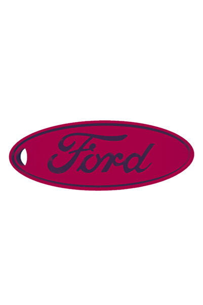 OEM Μπρελόκ,  "FORD ", 50 x 19 χιλ., ροζ βατόμουρο