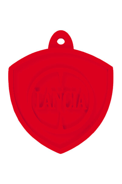 OEM Breloc chei, "LANCIA", 47X 40 mm rosu