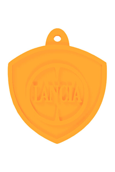 OEM Breloc chei, "LANCIA", 47X 40 mm portocaliu