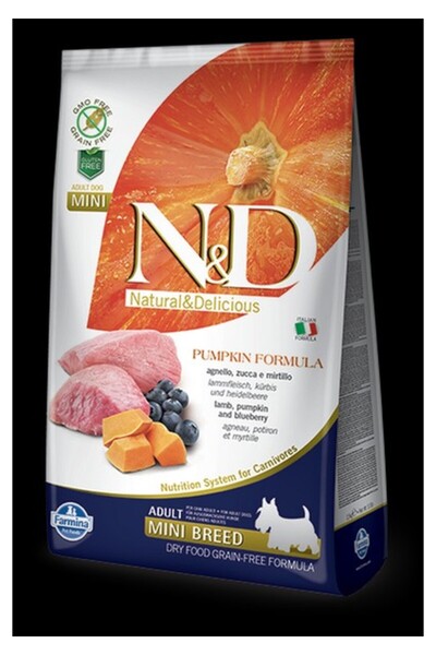 N&D N-D Pumpkin Tahılsız Bal Kabaklı Kuzu Etli Yaban Mersinli Küçük Irk Yetiş...