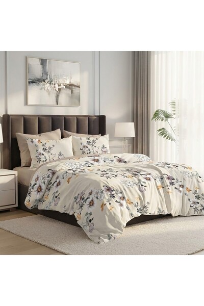 Pucioasa Σετ πολυτελών διπλών παπλωματοθηκών 6 τεμαχίων, με φλοράλ σχέδιο