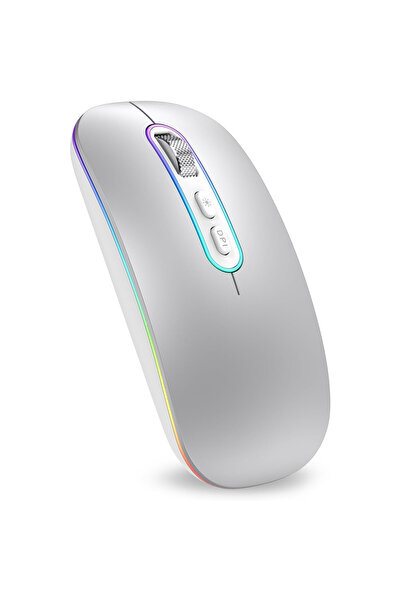 ewenta Mouse Wireless Ewenta®, Reincarcabil, Soft Click, BT 5.1 + USB 2.4G, R...