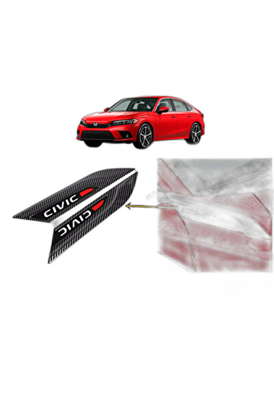 restinal Honda Civic 2022 Çamurluk Üstü Ventil Dekoru Siyah Yan Çamurluk Akse...