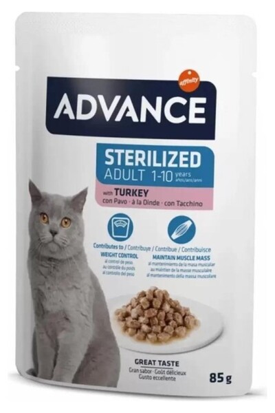Advance Hindi Etli Kısırlaştırılmış Yetişkin Kedi Konservesi 85 gr