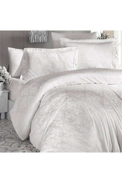 First Choice Luxury double bed linen jacquard satin 6 pieces, First Choice, S...