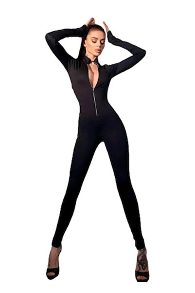 mup Salopetă modelatoare pentru femei din Lycra, mânecă lungă cu orificiu pen...